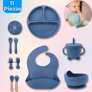 Set De Alimentación Bebé Silicona Con Vaso 11 Piezas Libre BPA
