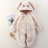 Enterito Conejito Con Capucha Bebe Polar Blanco