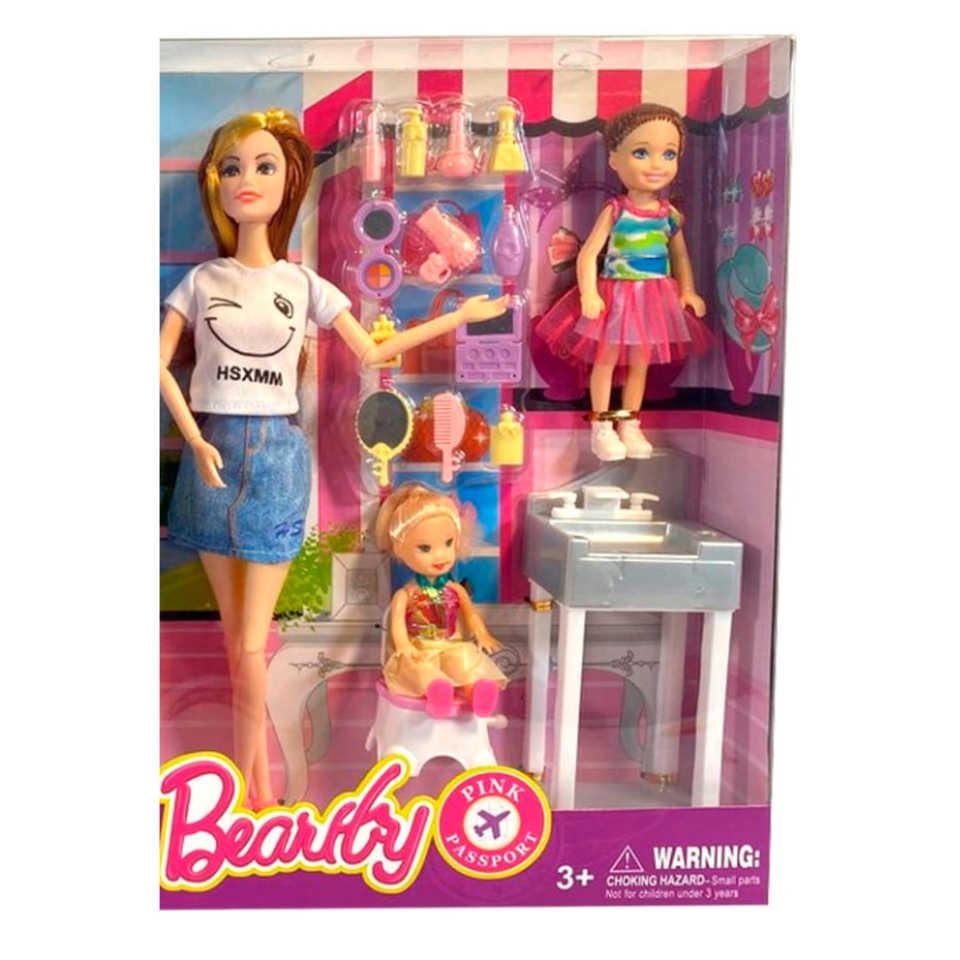 Set de Muñeca Estilo Barbie Peluqueria Infantil