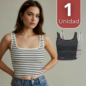 Camiseta Rayas 100% Algodón Básica Lisa Elástica Mujer Colores Surtidos