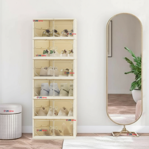 Zapatera Plegable Organizador Apilable 6 Cajones Blanco