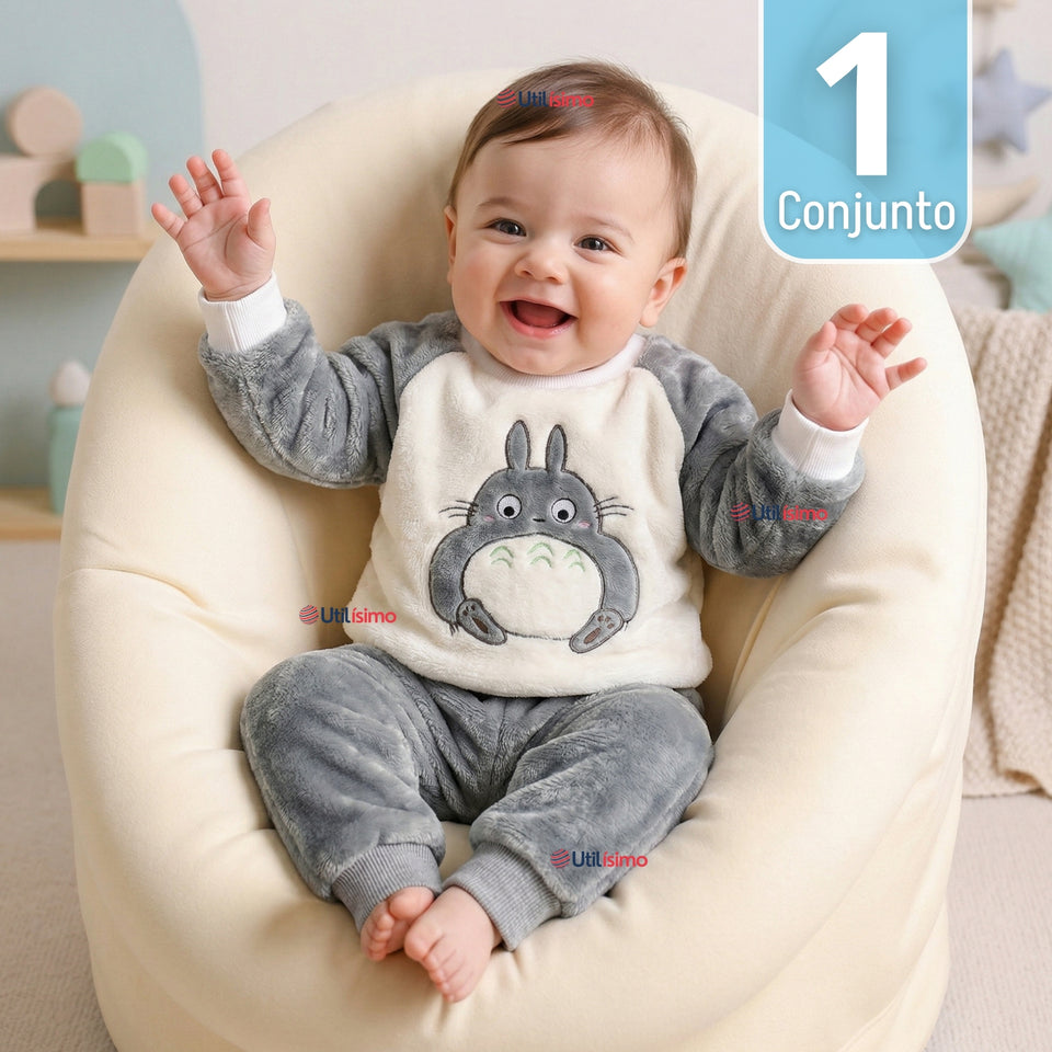 Conjunto Buzo Polerón Frizado Niños Bebes Corderito Liso 2 Piezas