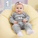 Conjunto Buzo Polerón Frizado Niños Bebes Corderito Liso 2 Piezas