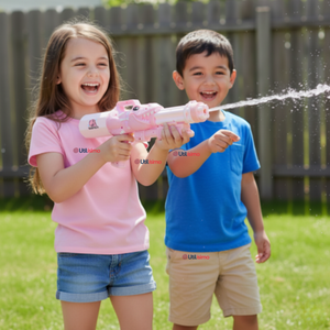 Pistola Lanza Agua Dinosaurio Color Rosado Juguete 40cm Niña