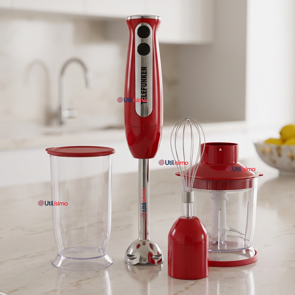 Batidora de inmersión Telefunken Smartmix 2500 roja acero inoxidable 800W