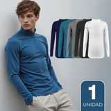 Camiseta Bambú Hombre Primera Capa Invierno Cuello Beatle Polera