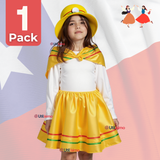 Traje Nortino Niña 4 Piezas Niña Fiestas Patrias Baile Nortino