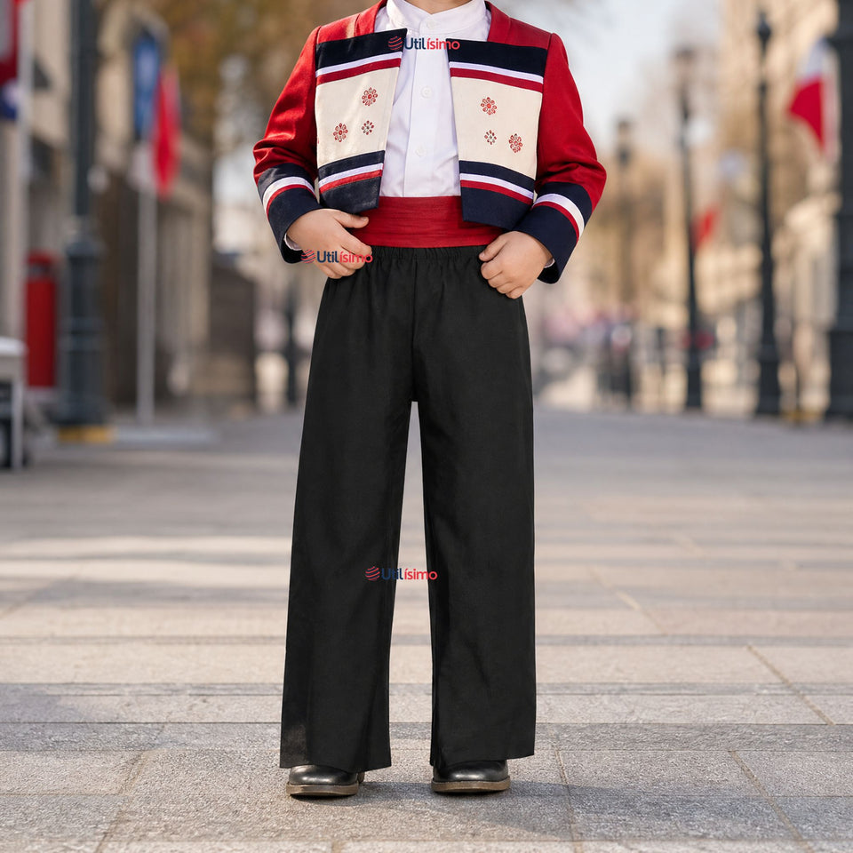 Pantalón Huaso Negro Niño Vestuario Típico Fiestas Patrias