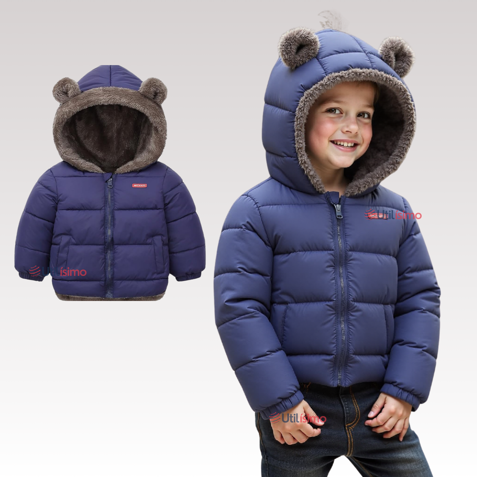 Parka Con Capucha Mangas Larga Niño Blue