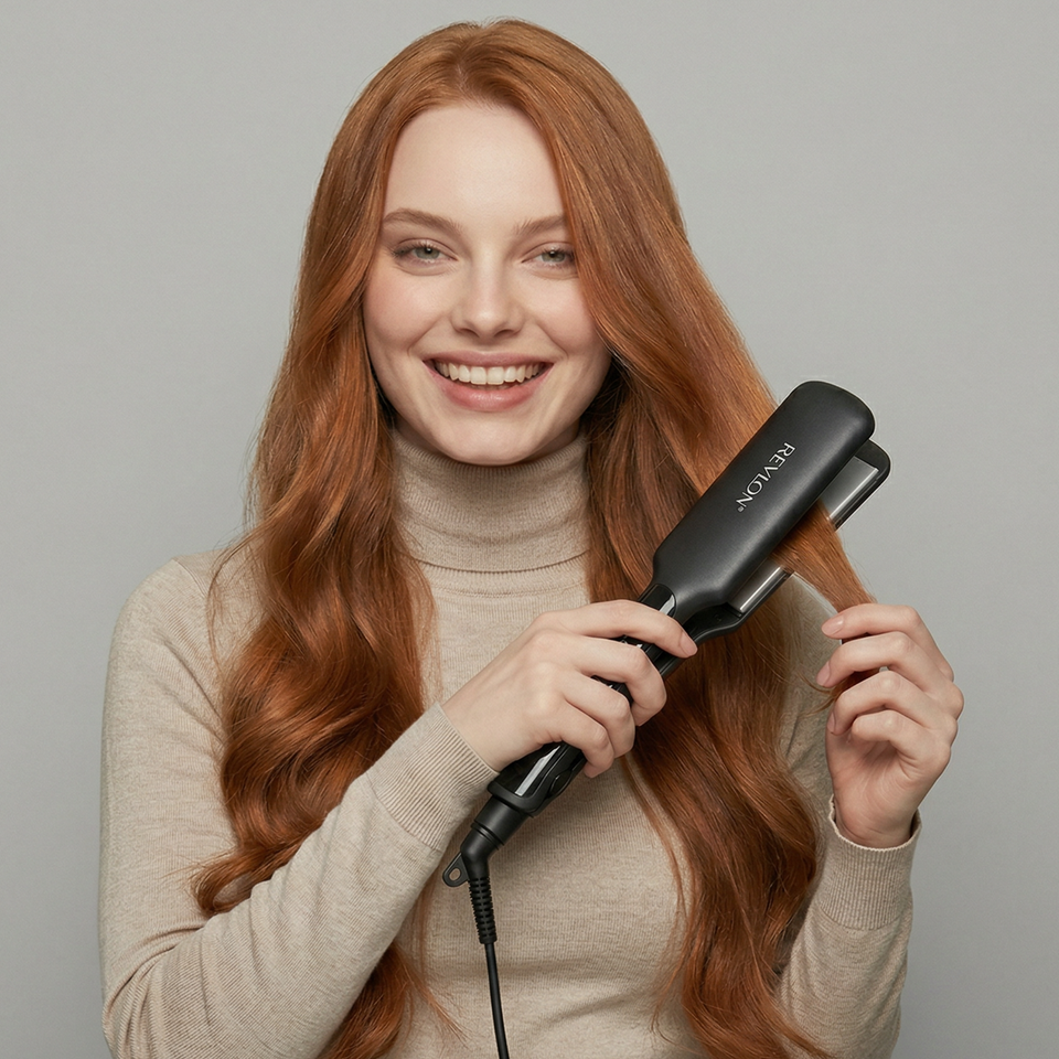 Plancha Alisadora De Cabello Revlon Placas De Cerámica  RVST2182 Alaciadora Negra