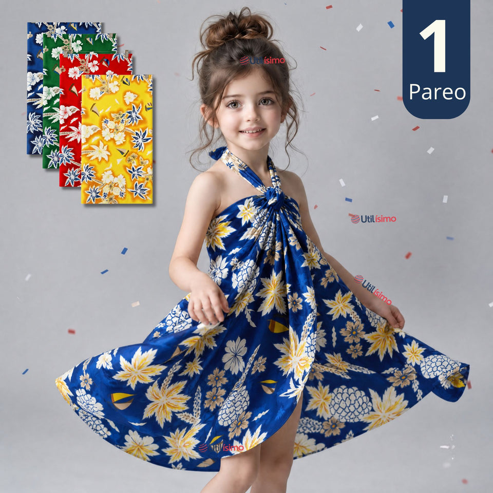 Pareo Pascuense Niña Hawaiano Surtidos Danza Fiestas Patrias