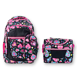 Mochila Con Lonchera Y Estuche 45CM Diseño Estampado Niña