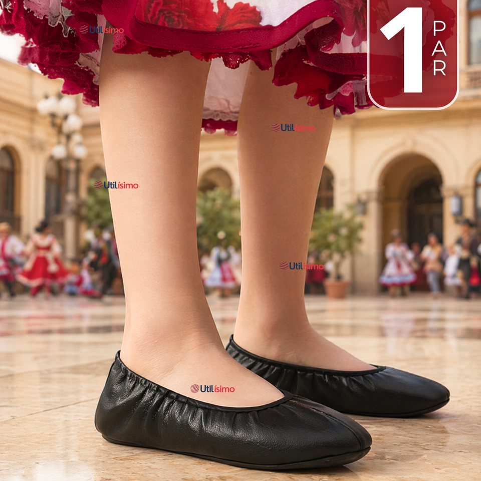 Zapatillas Chicle Negras Niña Bailes Danza Fiestas Patrias Talla 30-35