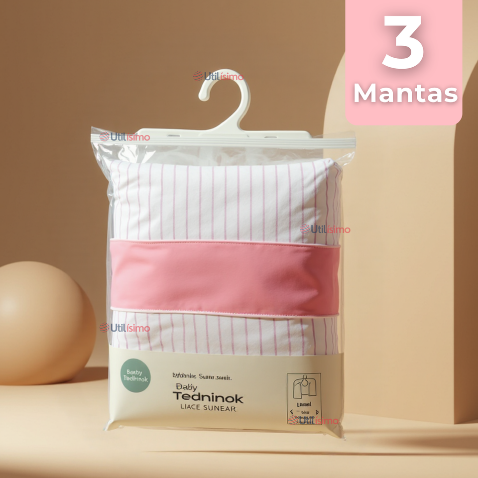 Set 3 Tutos Pañales Mantas 100% Algodón Para Bebés Niñas