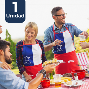 Delantal Cocina Fiestas Patrias Bandera Chilena 60X90 CM Viva Chile