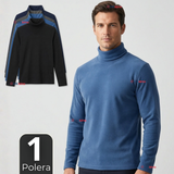 Camiseta Polera Polar Primera Capa Cuello Beatle Manga Larga Colores Surtidos Hombre