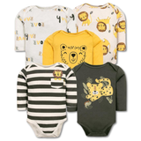 Pack 5 Bodys Bebé Niño Manga Larga Tedmimak 100% Algodón