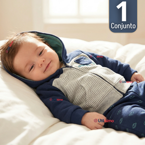 Conjunto 2 Piezas Buzo Pantalón Y Polerón De Algodón Azul Tortuga Bebé Niño