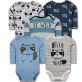 Pack 5 Bodys Bebé Niño Manga Larga Tedmimak 100% Algodón