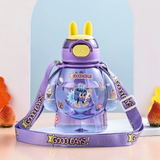 Botella Plástica 650ML Con Correa Y Orejitas Estilo Kawai Sin BPA Niños