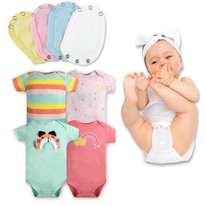 Pack 4 Unidades Extensor Body Bebé +Pack 4 Bodys Algodón Niña Manga Corta Arcoiris