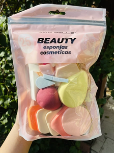 Set 25 Beuty Esponjas Cosmeticas Maquillaje Maxbelleza