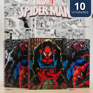Pack 10 Cuadernos Universitarios SpiderMan 100 Hojas Proarte Diseño Surtido