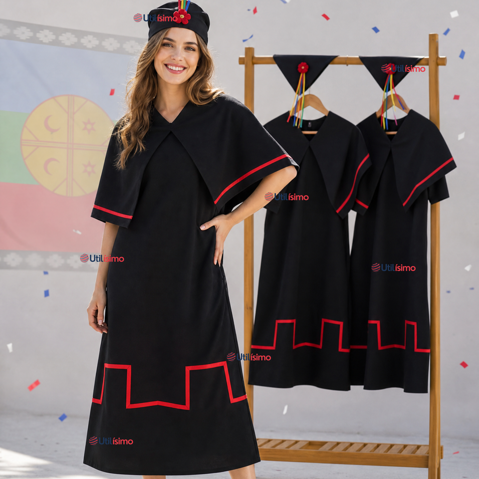 Pack 3 Trajes Típicos Vestidos Mapuche 9 Piezas Mujer Fechas Patrias