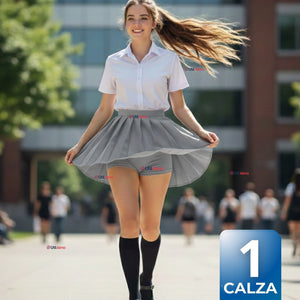 Calza Corta Escolar Color Gris Pata Deportivas Juvenil