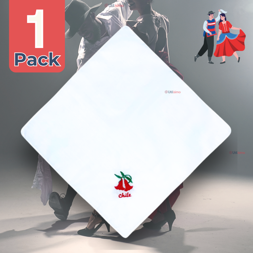 Pañuelo Baile Cueca 36 CM Bordado COPIHUE Fiestas Patrias