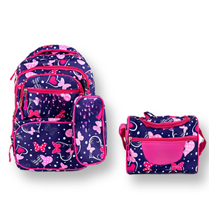 Mochila Con Lonchera Y Estuche 45CM Diseños Variados Niña