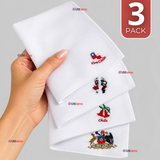 Pack 3 Pañuelos Baile Cueca 36cm Diseños Surtidos Algodón Fiestas Patrias
