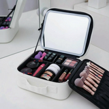 Estuche Maquillaje 2 en 1 Bolso Cosmetiquero Espejo Con Luz Led Organizador