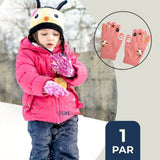 Guantes 16cm Lana Acrílica Niña Estampado Gato Colores Surtidos