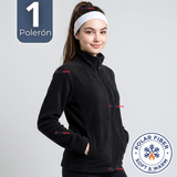 Polerón Térmico Micropolar Cuello Alto Mujer Negro Invierno