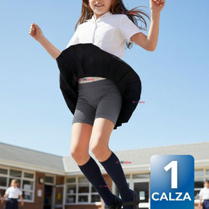Calza Corta Escolar Color Gris Pata Deportivas Niña Juvenil