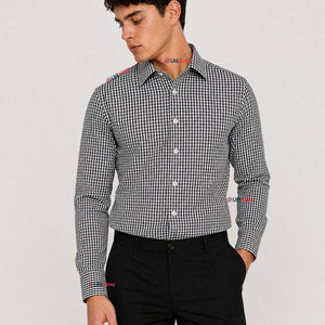 Camisa Cuadrille Hombre Azul Clásica Regular Fit Manga Larga