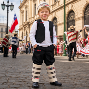 Traje Típico Chilote Completo 5 Piezas Niño Fiestas Patrias