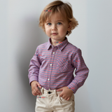 Camisa Huaso Cuadrillé Cuadro Manga Larga 100% Algodón Azul Rojo Casual