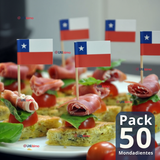Pack 50 Mondadientes Pinchos Palillos Bandera De Chile