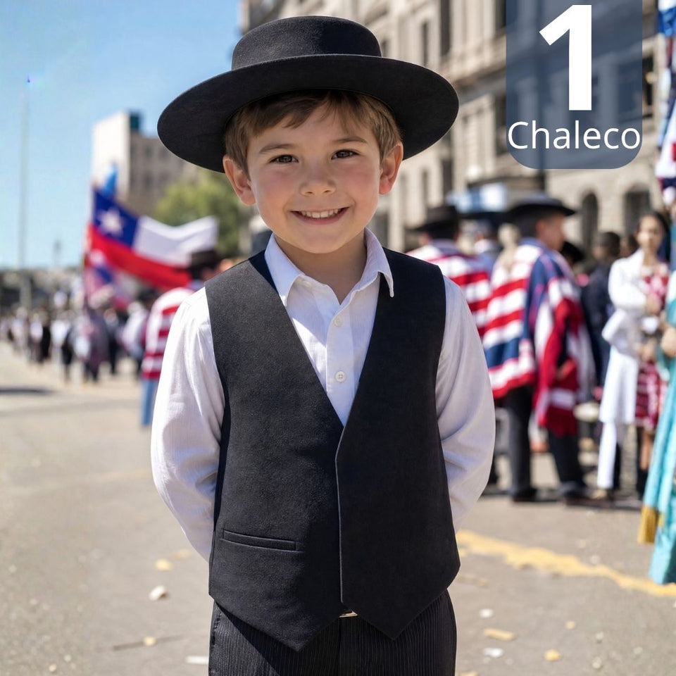 Chaleco Bolero Negro Tradicional Niño Fiestas Patrias
