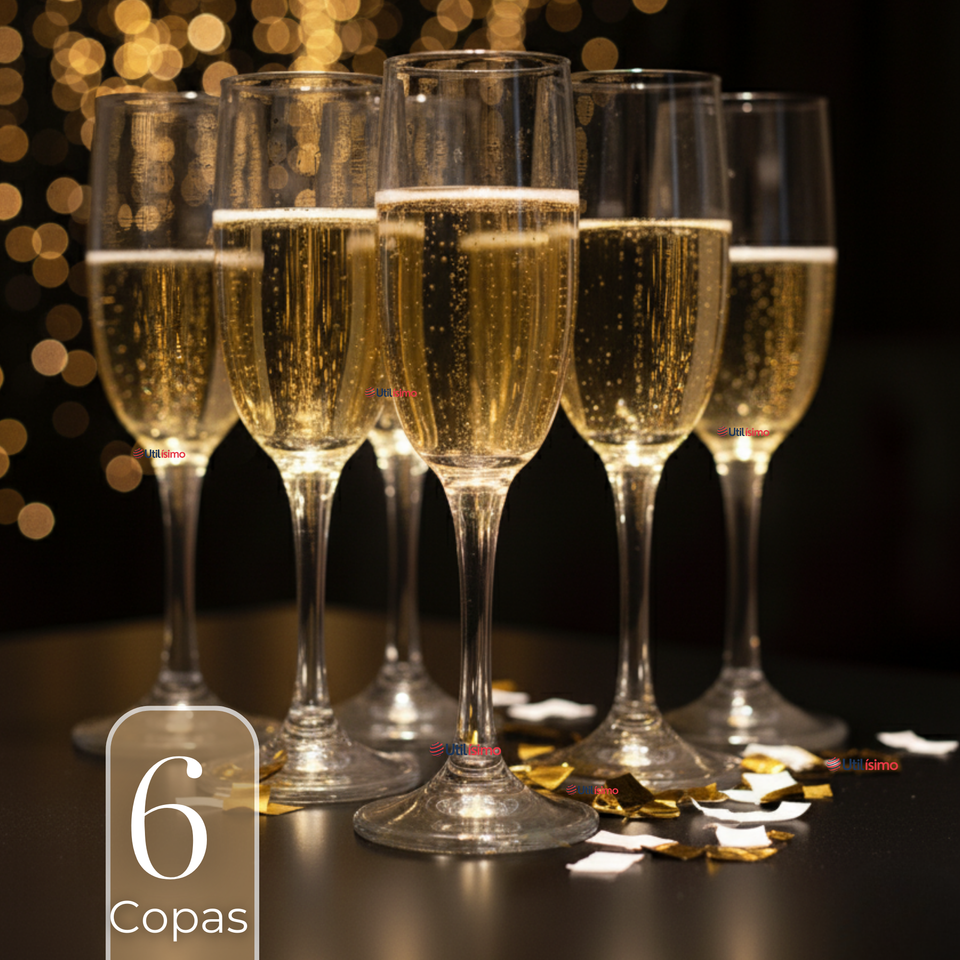 Set de 6 Copas de Champaña Espumante 180 ml