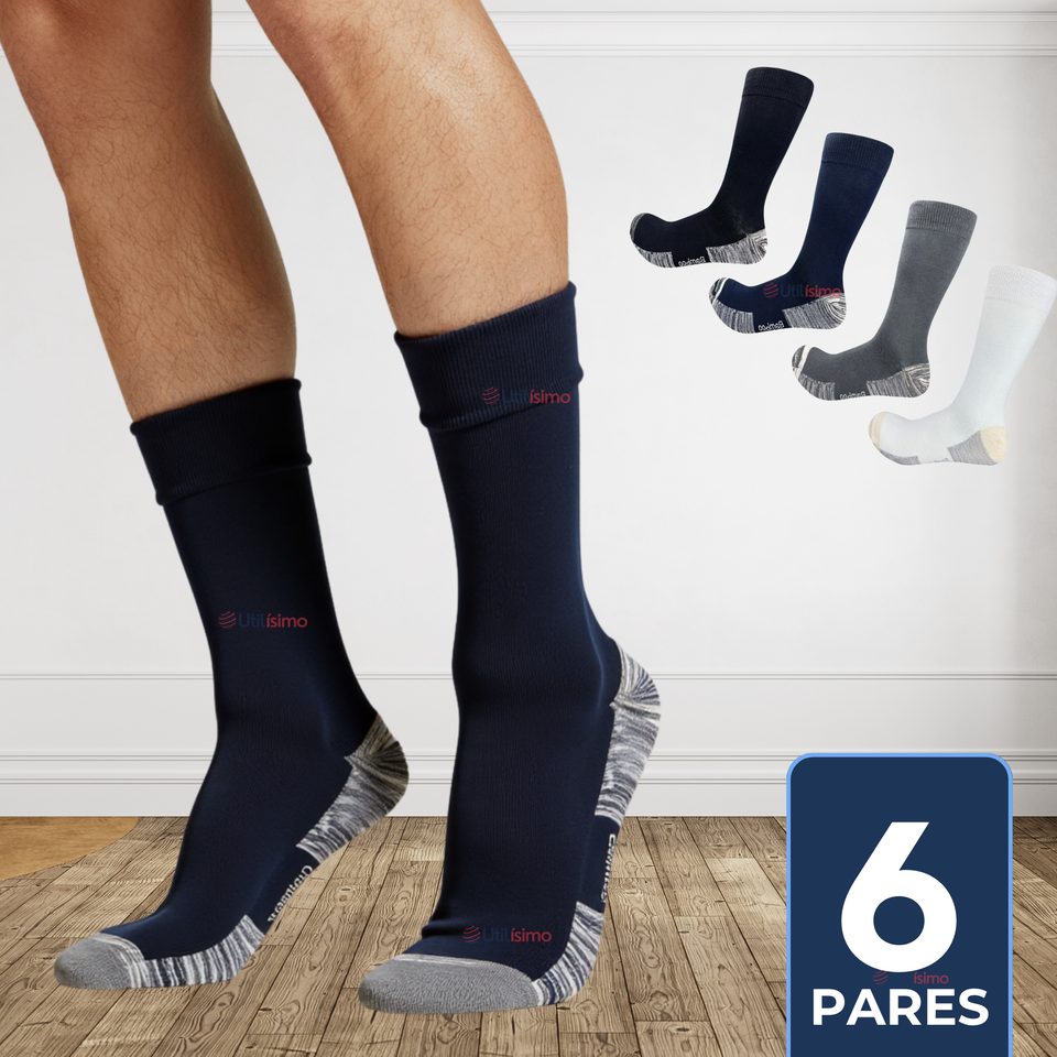 Pack 6 Pares Calcetines Bambù con Cobre Efecto Antibacterial Colores Surtidos
