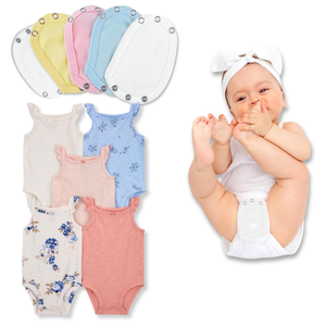 Pack 5 Unidades Extensor Body Bebé +Pack 5 Bodys Algodón Niña Sin Mangas Blanco Flores