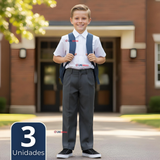 Pack 3 Pantalón Escolar Colegio Clásico Niño Gris