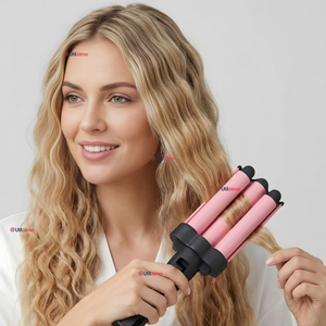 Onduladora De Pelo Revlon Waver Jumbo De 3 Barriles 120W Rosa
