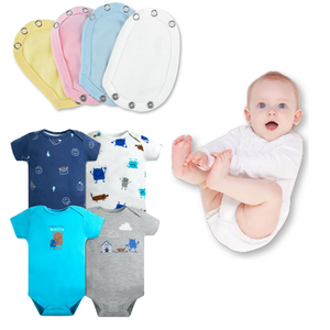 Pack 4 Unidades Extensor Body Bebé +Pack 4 Bodys Algodón Niño Manga Corta Blue Monster