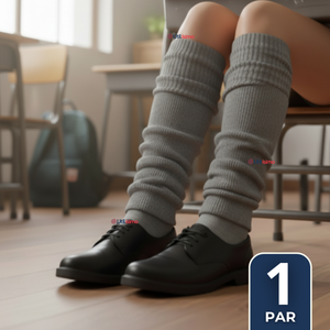Polainas Escolares 1 Par Invierno Abrigadoras Juvenil Gris Acrílico