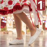 Zapatillas Chicle Blancas Niña Bailes Danza Fiestas Patrias Talla 30-35