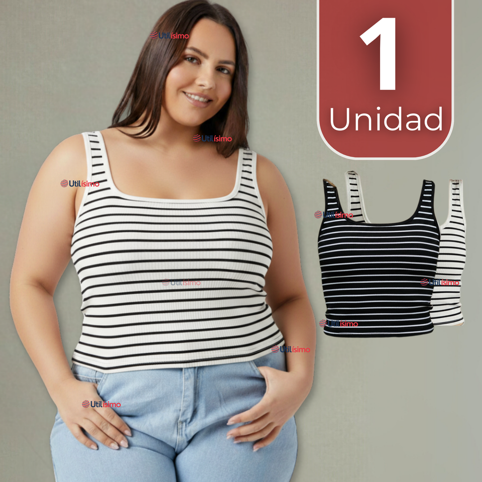 Camiseta Rayas 100% Algodón Básica Lisa Elástica Mujer Colores Surtidos